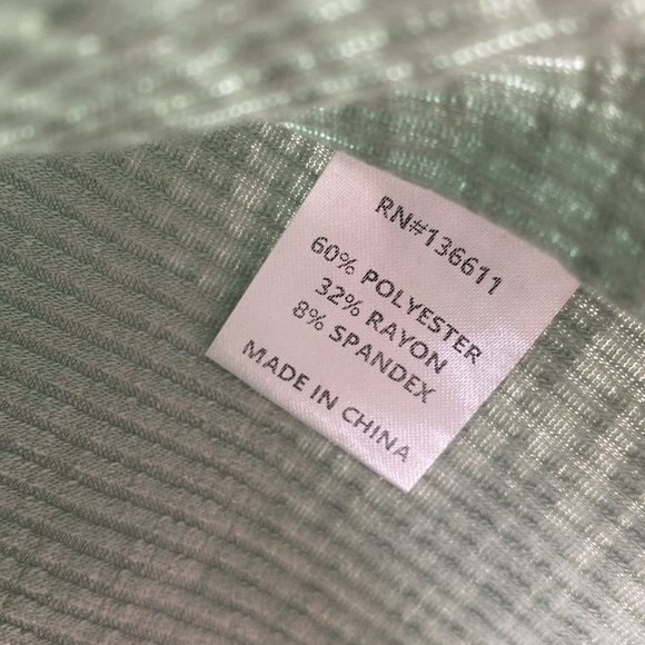 P.S. Kate sage green waffle knit thermal top 3X dolman sleeve raw edges - Picture 8 of 9